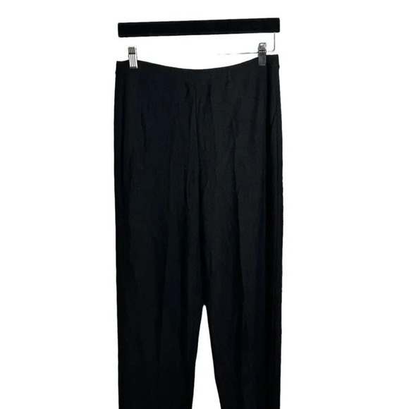 Eileen Fisher System size Medium Black straight leg pants knit pull on elastic - Picture 4 of 7